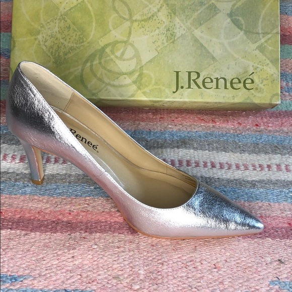 Shiny Silver High Heel Pumps - Picture 1 of 2